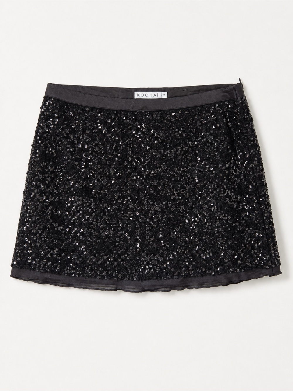 Kookai Black Sequin Mini Skirt